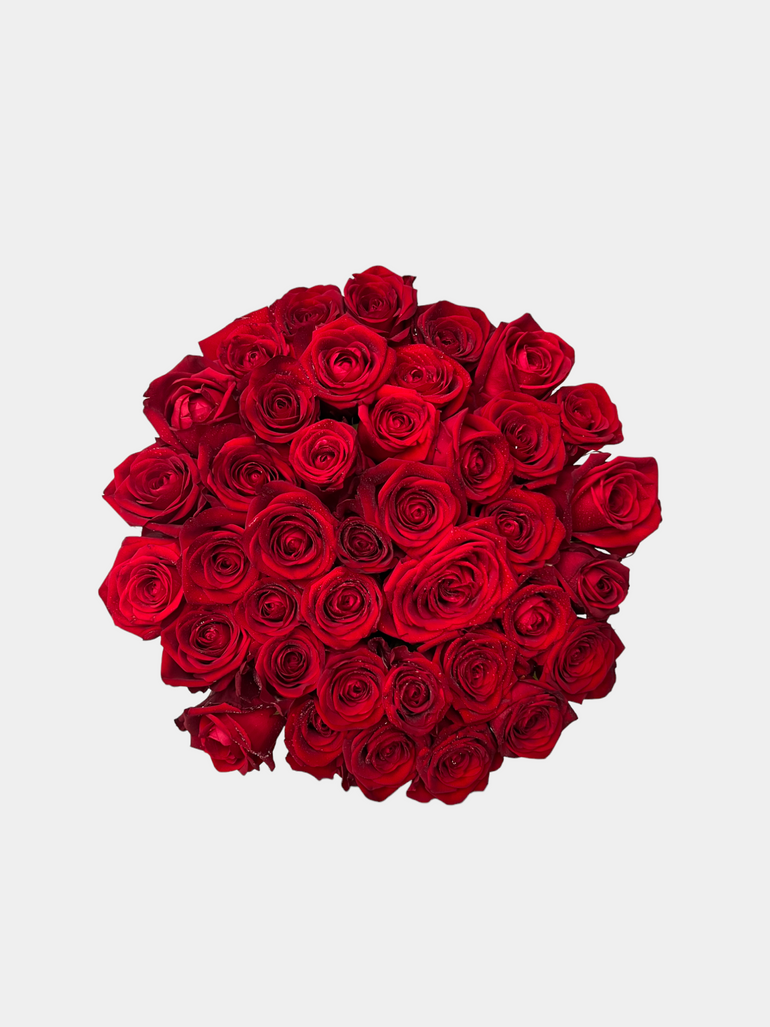 The Rubi Red Roses Hatbox Flowers - LK VERDANT