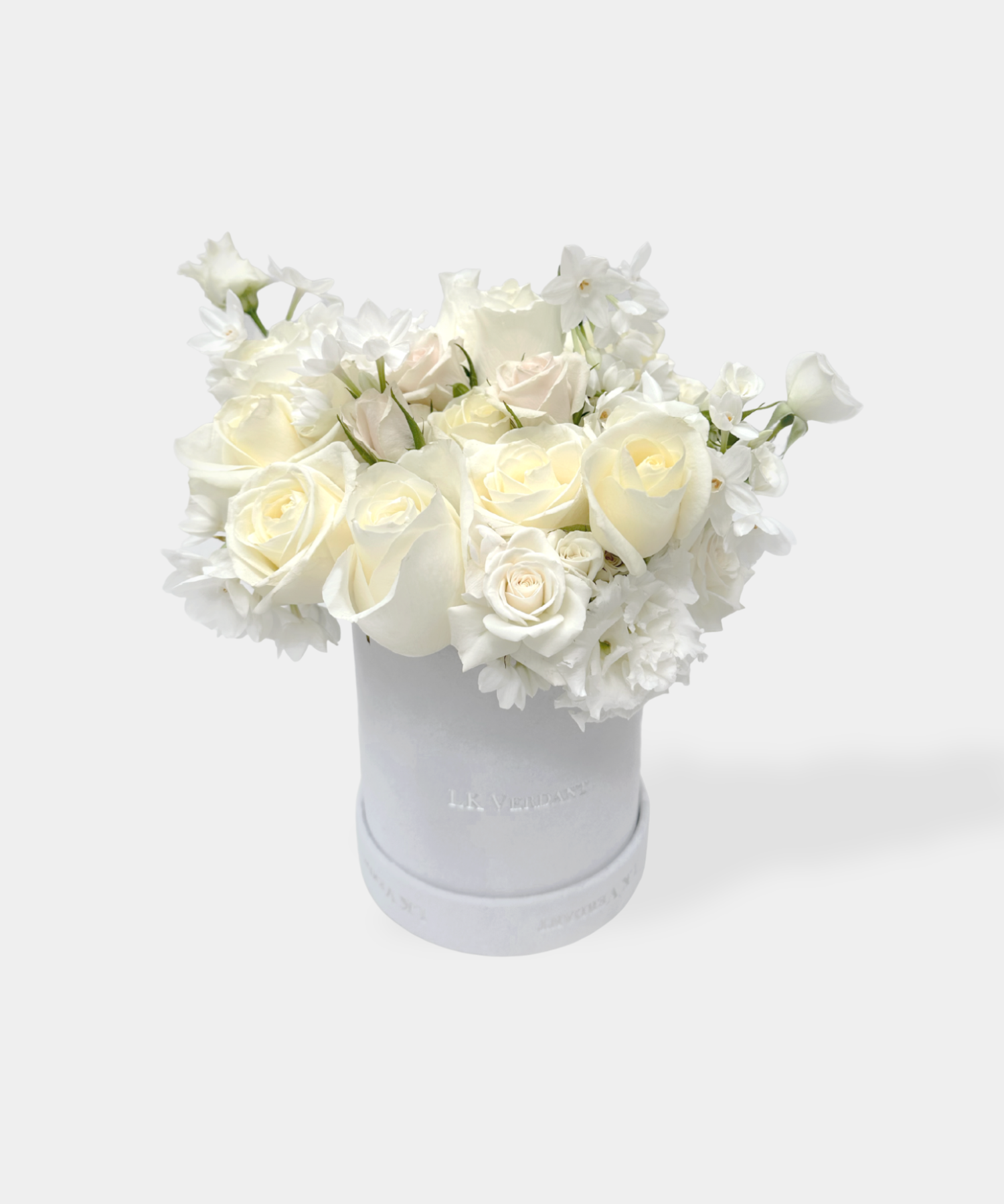 Elegant Whisper Hatbox Flowers - LK VERDANT