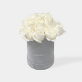 Pure White Roses Hatbox Flowers - LK VERDANT