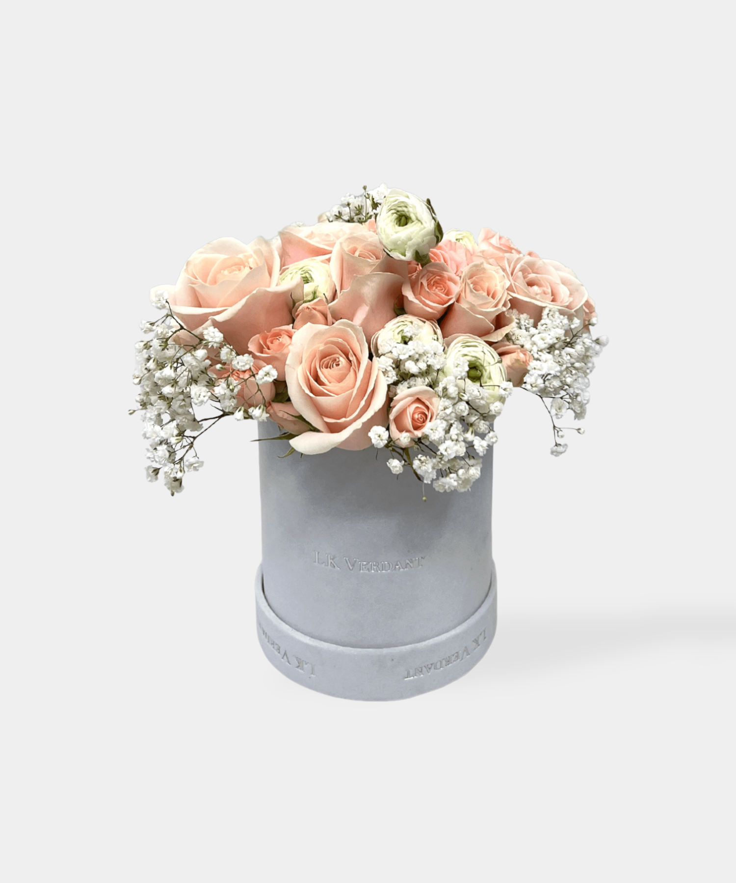 Peach Charm Hatbox Flowers - LK VERDANT